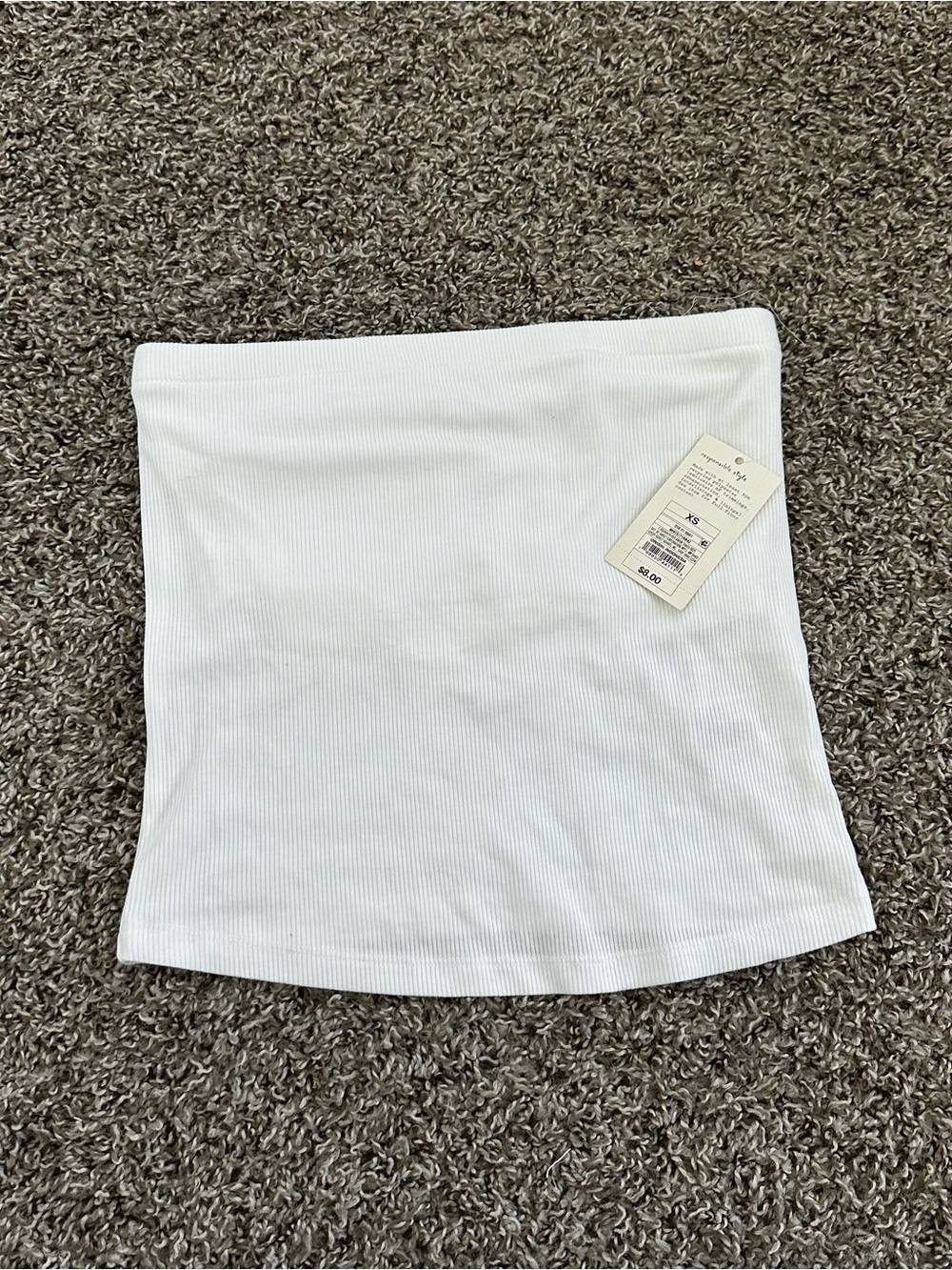 Target White Ribbed Tube Top